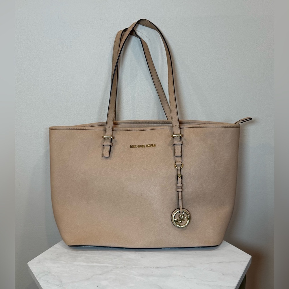 Michael Kors Pale Pink Leather Tote Bag